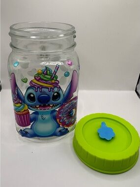 27E- 16 ounce mason jar mug with stitch and acrylic lid